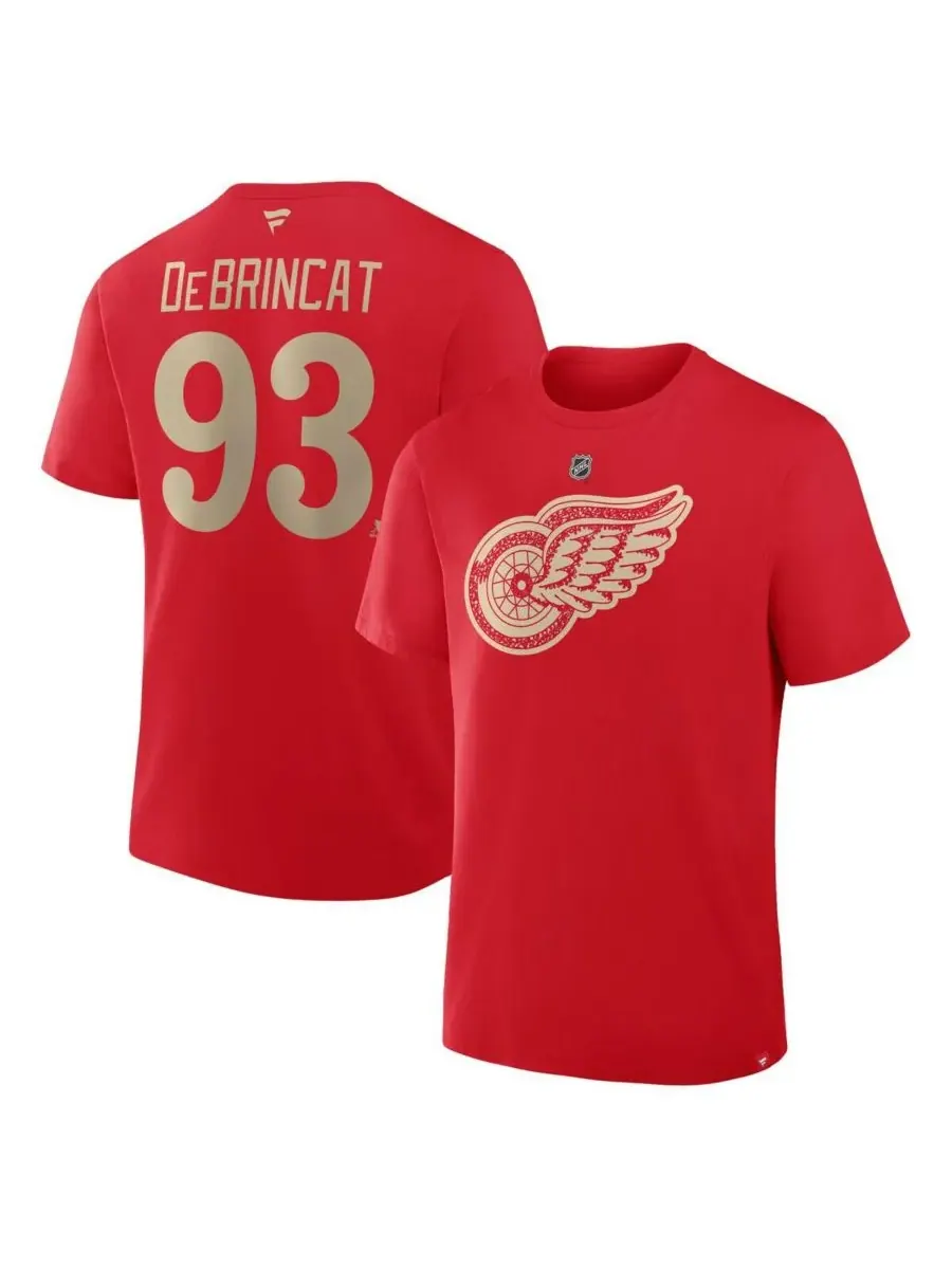 Fanatics Мужская футболка Alex DE Brincat Red Detroit Red Wings Centennial Authentic Stack с именем — изображение 1 из 3