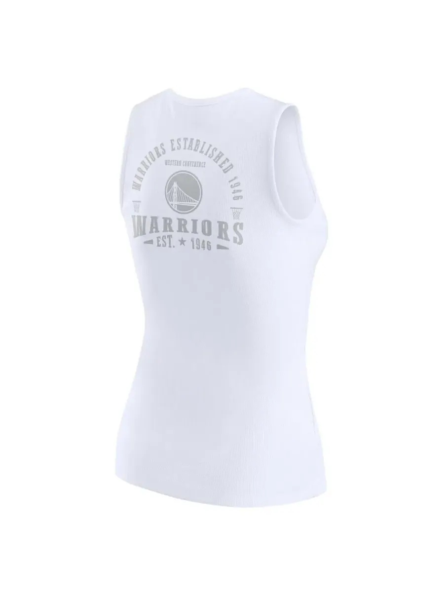 WEAR by Erin Andrews Женская белая трикотажная майка-поло Golden State Warriors — изображение 2 из 3, белый