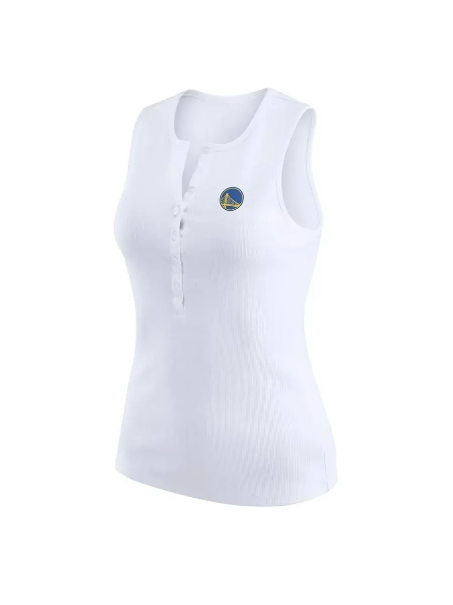 WEAR by Erin Andrews Женская белая трикотажная майка-поло Golden State Warriors — изображение 3 из 3, белый