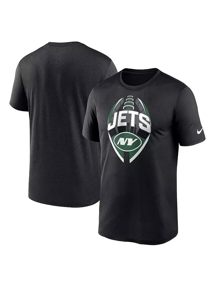 Мужская черная футболка New York Jets Legend Icon Performance Nike — изображение 1 из 3