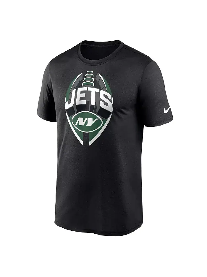 Мужская черная футболка New York Jets Legend Icon Performance Nike — изображение 2 из 3