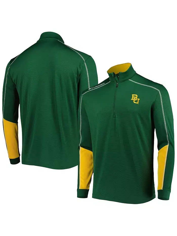 Мужская зеленая толстовка Baylor Bears Wick с молнией до четверти Columbia — изображение 1 из 3