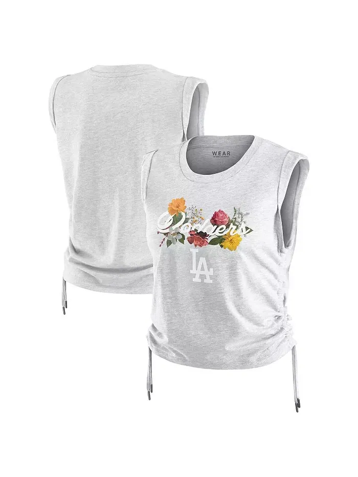 Женская майка-труба Heather Gray Los Angeles Dodgers с защипом WEAR by Erin Andrews — изображение 1 из 3
