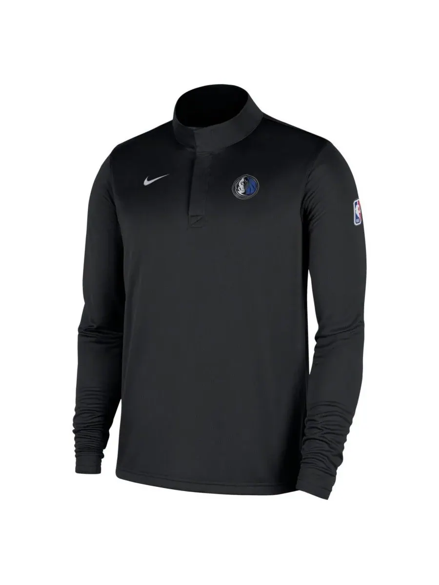 Nike Мужская черная футболка Dallas Mavericks 2025/26 Authentic Coaches Quarter-Zip Dri-Fit — изображение 2 из 4, черный