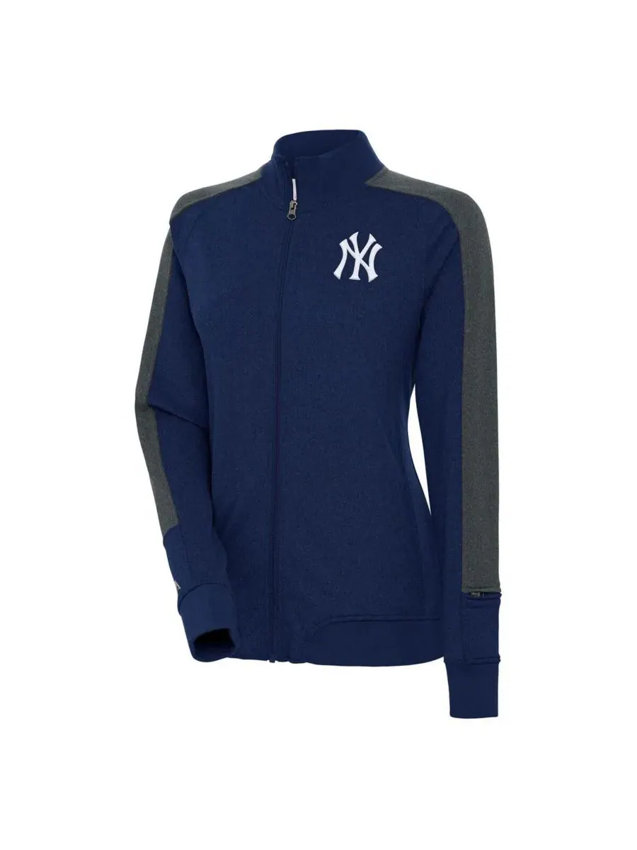 Antigua Женская темно-синяя спортивная куртка на молнии с символикой New York Yankees Strike — изображение 1 из 1