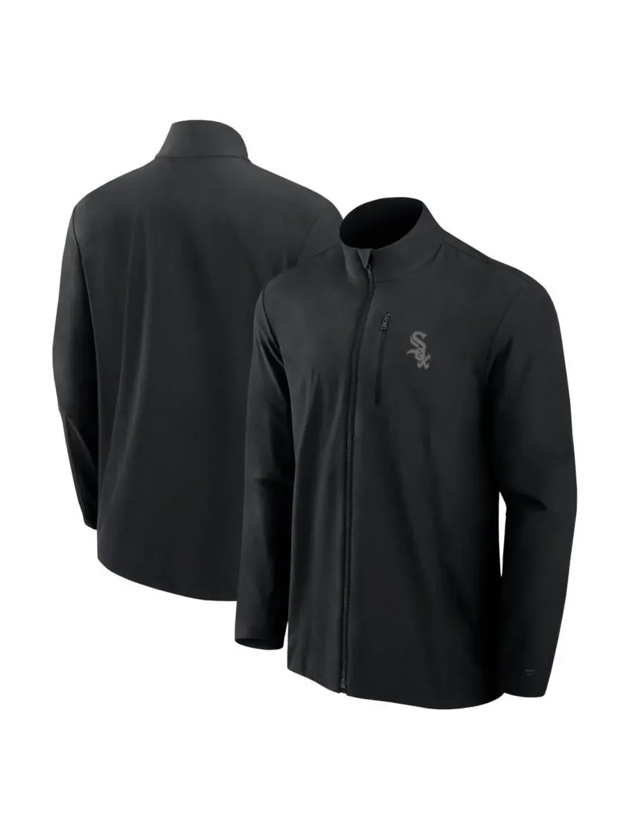 Fanatics Мужская черная тканая куртка на молнии с символикой команды Chicago White Sox Front Office — изображение 1 из 3