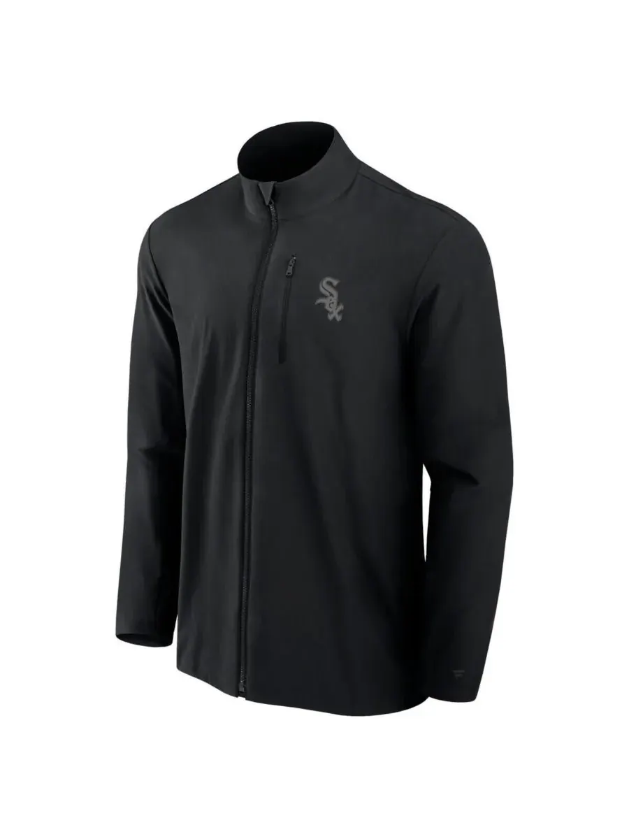 Fanatics Мужская черная тканая куртка на молнии с символикой команды Chicago White Sox Front Office — изображение 2 из 3