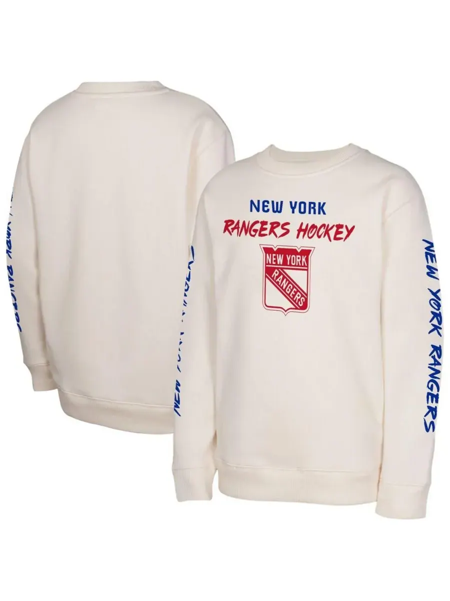 Outerstuff Толстовка-пуловер New York Rangers Star Power кремового цвета для мальчиков и девочек