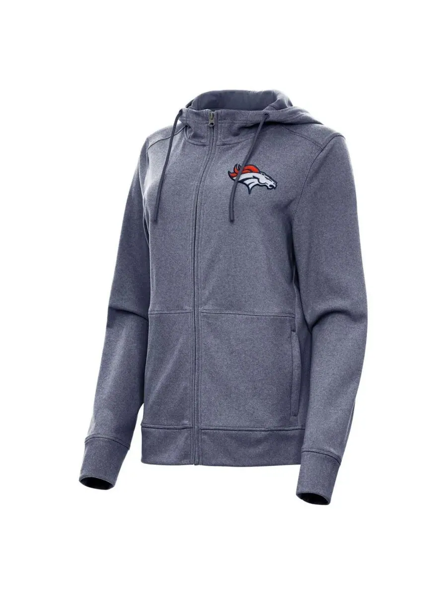 Antigua Женская куртка-худи на молнии Hether Navy Denver Broncos Seeker — изображение 1 из 1, темно-синий