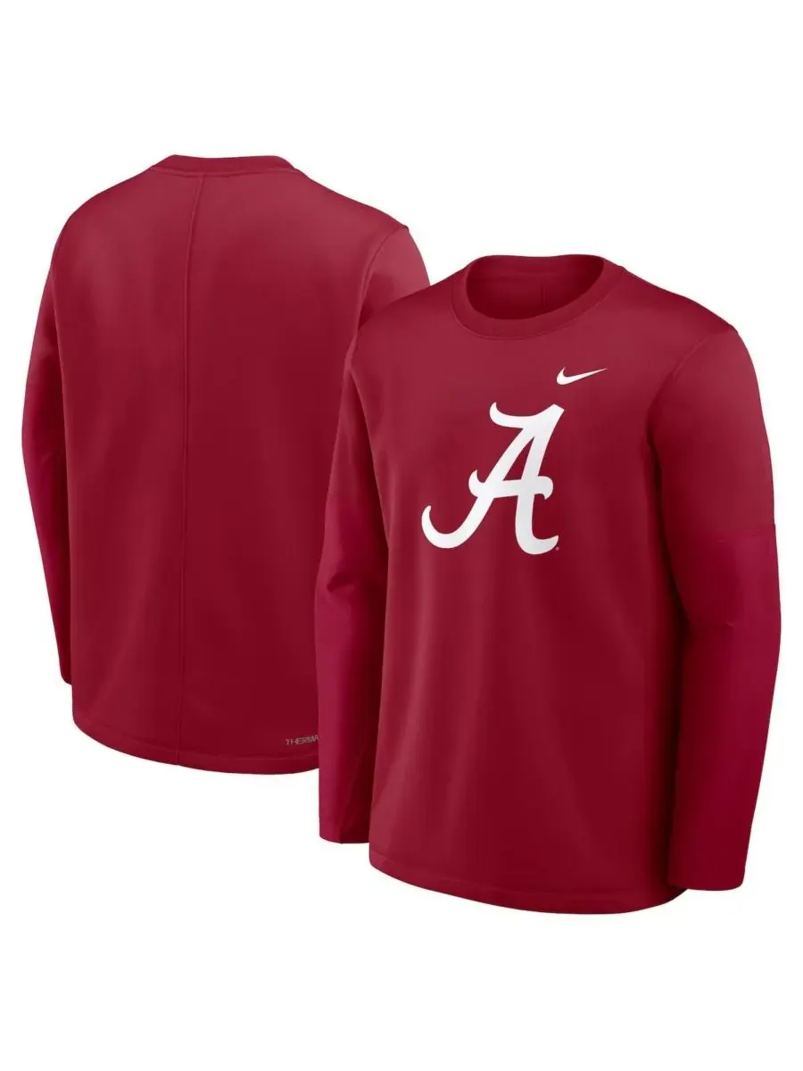 Nike Мужская футболка с длинным рукавом "Crimson Alabama Crimson Tide 2025 Sideline Coach — изображение 4 из 5, красный