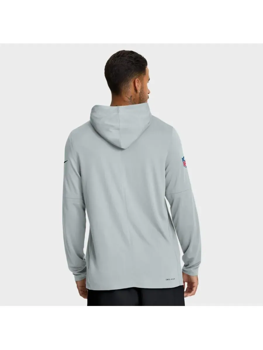 Nike Мужская серебристая толстовка с длинными рукавами Las Vegas Raiders Sideline Pure Fury — изображение 2 из 5, серебряный