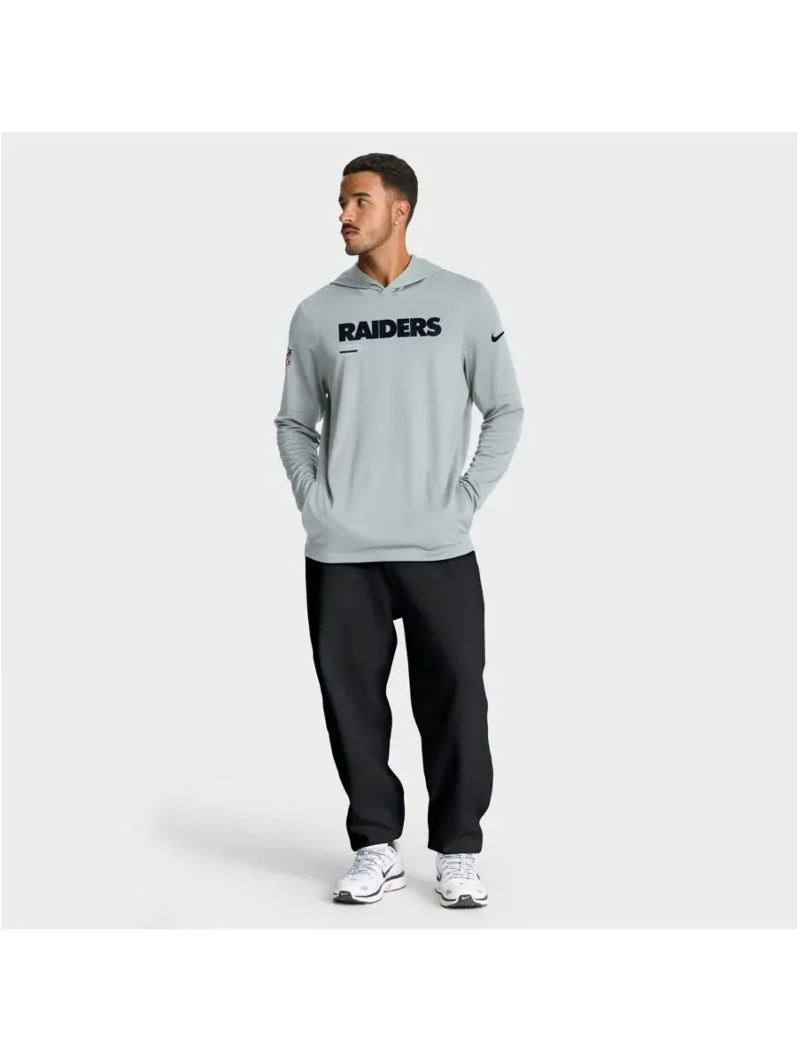 Nike Мужская серебристая толстовка с длинными рукавами Las Vegas Raiders Sideline Pure Fury — изображение 3 из 5, серебряный