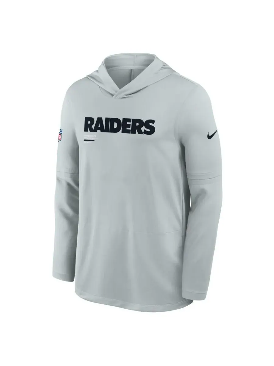 Nike Мужская серебристая толстовка с длинными рукавами Las Vegas Raiders Sideline Pure Fury — изображение 4 из 5, серебряный