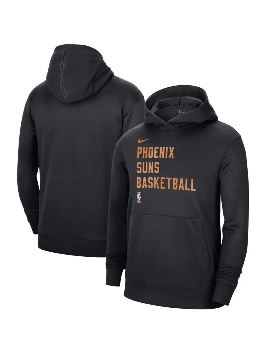 Nike Мужская и женская черная толстовка с капюшоном Phoenix Suns 2023/24 Performance Spotlight для — изображение 1 из 3