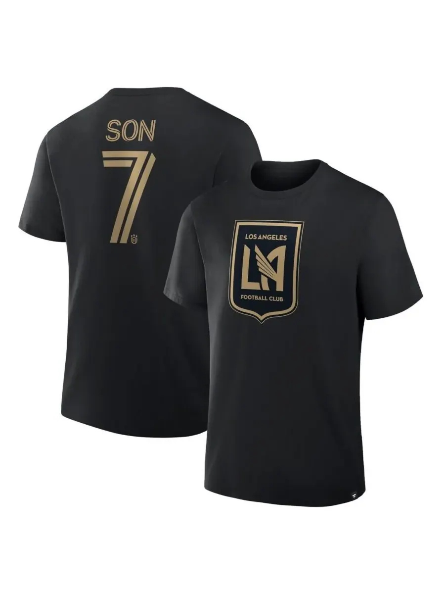 Fanatics Мужская черная футболка LAFC с именем и номером игрока Сон Хын Мина — изображение 1 из 3, черный