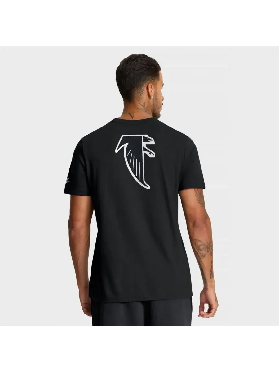 Nike Мужская черная футболка Atlanta Falcons Rewind (передняя и задняя части) Essential — изображение 2 из 5, черный