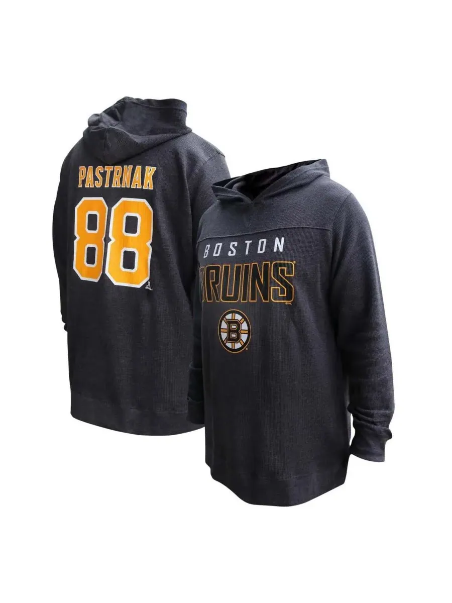 Profile Женская черная толстовка с капюшоном David Pastrnak Boston Bruins больших размеров с именем