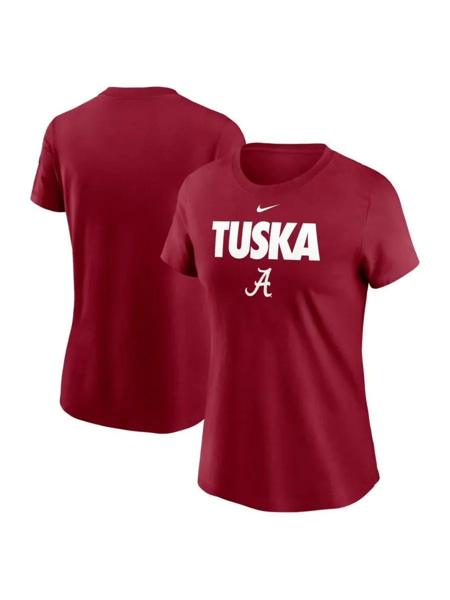 Nike Женская футболка с надписью "Crimson Alabama Crimson Tide Local Ultimate Chant" — изображение 1 из 3, красный