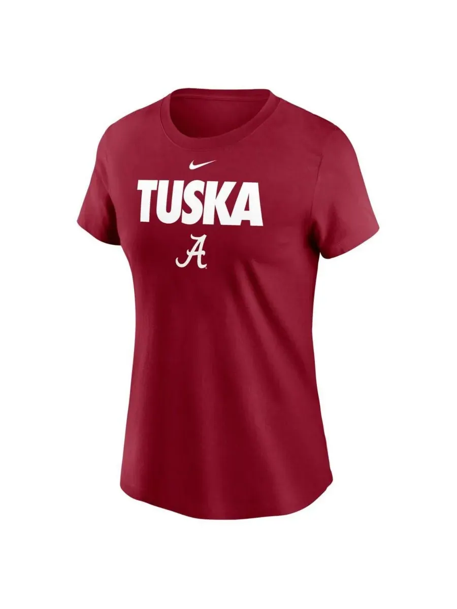 Nike Женская футболка с надписью "Crimson Alabama Crimson Tide Local Ultimate Chant" — изображение 2 из 3, красный