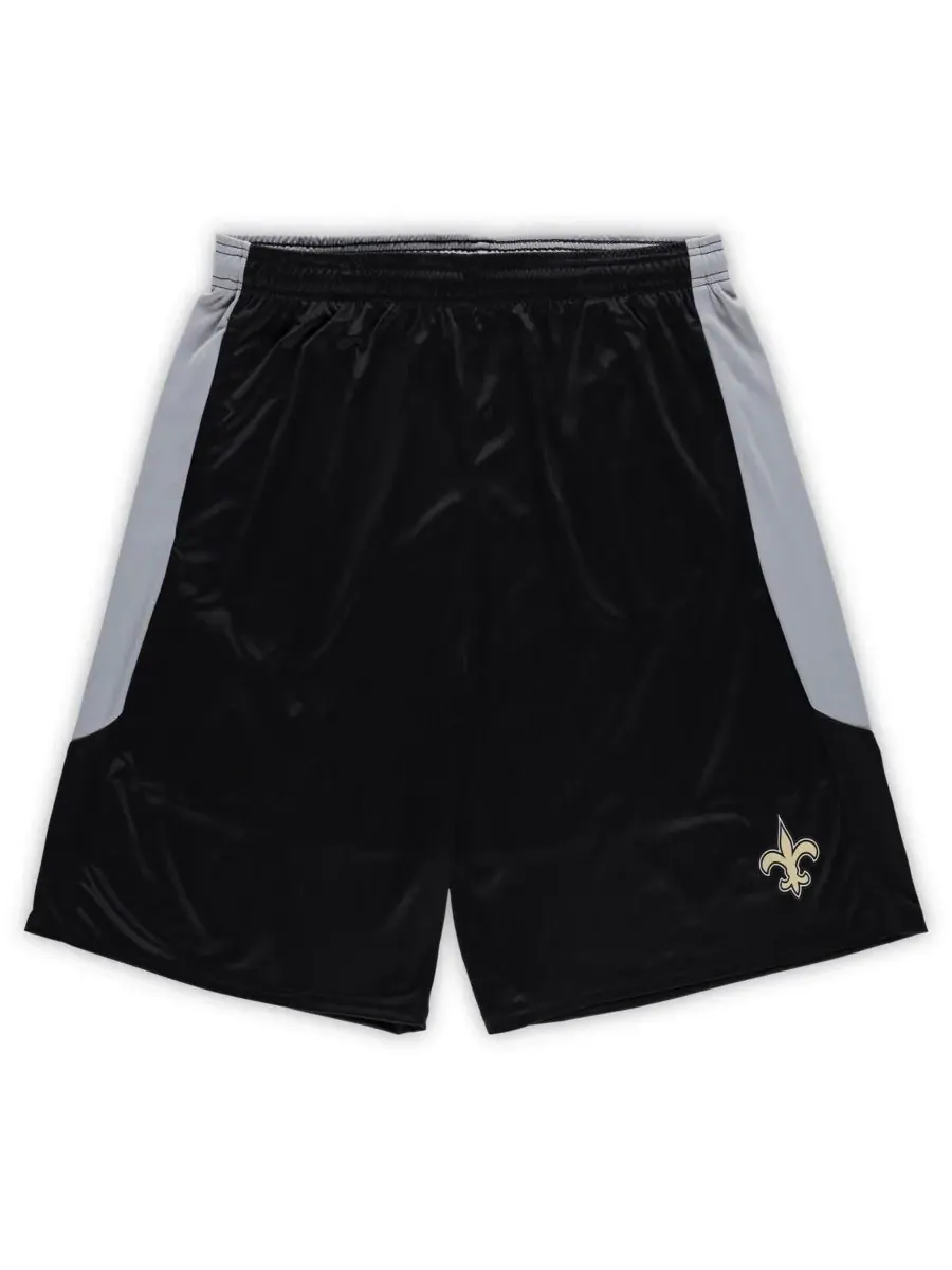 Fanatics Мужские черные шорты большого размера с логотипом команды New Orleans Saints — изображение 2 из 3