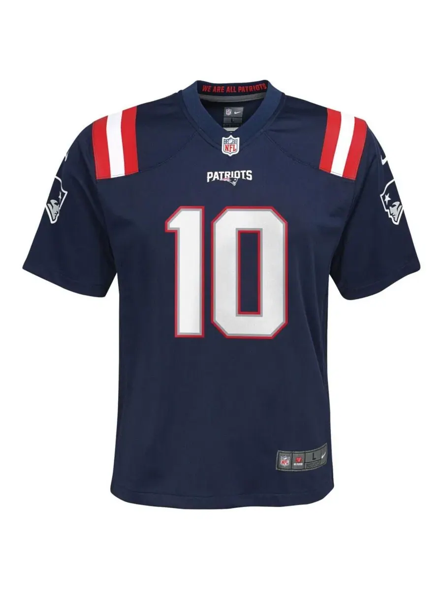 Большая футболка для мальчиков и девочек Drake Maye Navy New England Patriots Player Game Jersey — изображение 3 из 3