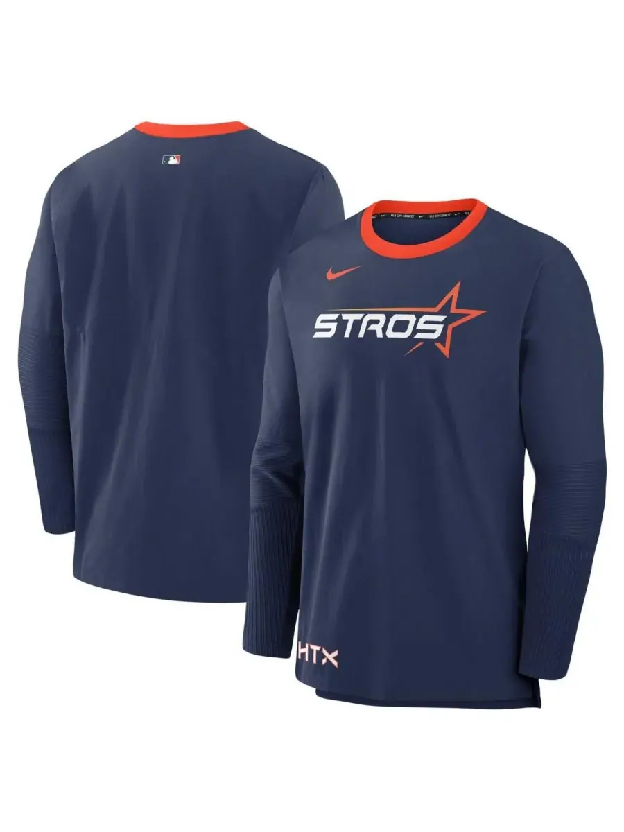 Nike Мужская темно-синяя футболка с длинным рукавом Houston Astros 2025 City Connect Authentic — изображение 1 из 3
