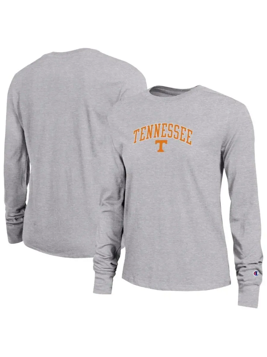 Champion Женская серая футболка с длинными рукавами с логотипом Tennessee Volunteers Arch Over Logo — изображение 1 из 3