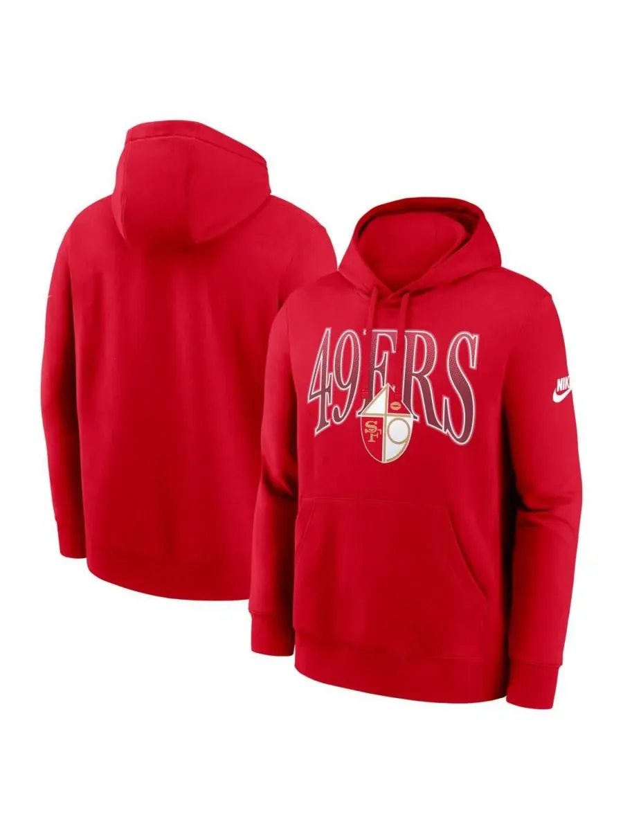 Мужская алая флисовая толстовка с капюшоном San Francisco 49ers Full Blitz Club Nike — изображение 1 из 2, алый