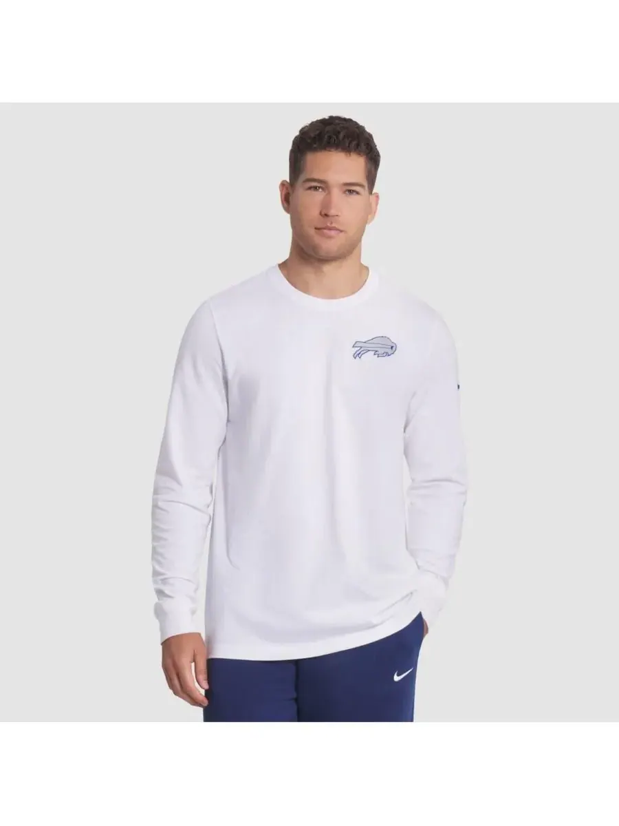 Nike Мужская белая футболка с длинным рукавом из коллекции "Buffalo Bills 2025 Rivalries Collection — изображение 1 из 3