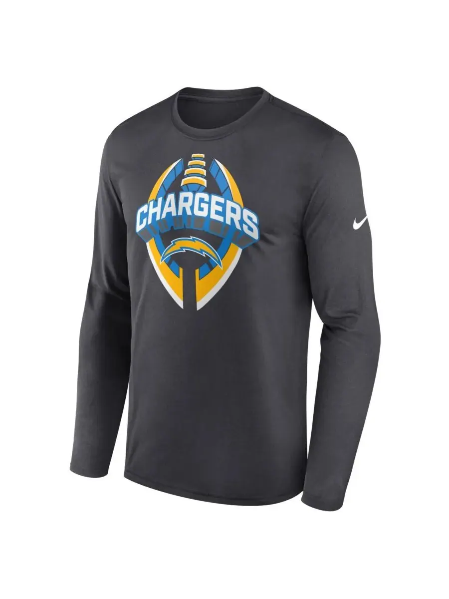 Nike Мужская футболка с длинным рукавом "Los Angeles Chargers Primetime Legend Icon Performance" — изображение 4 из 5, серый