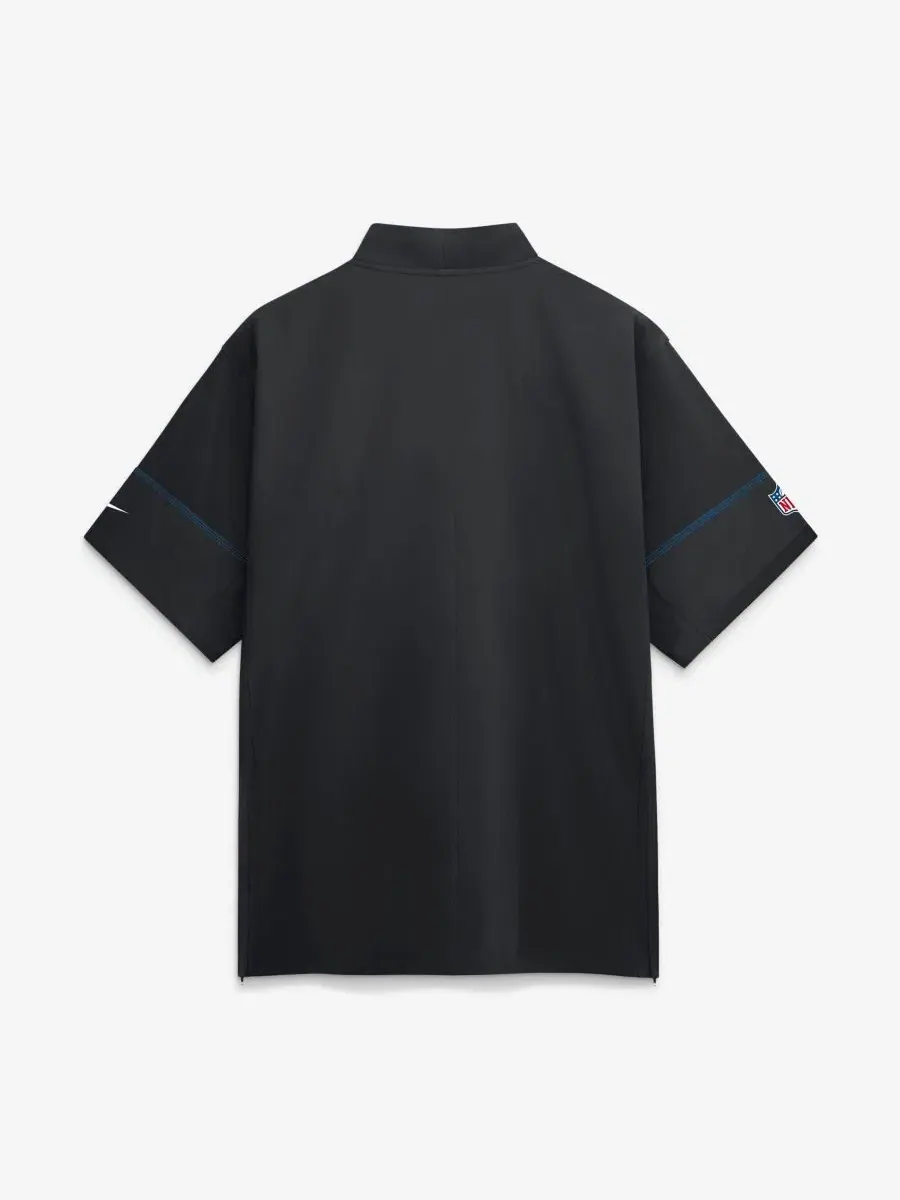 Ветрозащитная куртка тренера с коротким рукавом и четверть-молнией, модель Sideline Short Sleeve — изображение 2 из 3, черный