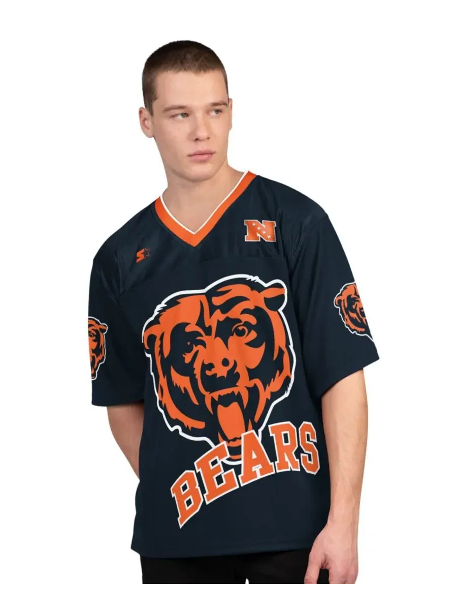 Комплект футболок с длинным и коротким рукавом с принтом Chicago Bears Starter — изображение 4 из 5, темно-синий белый