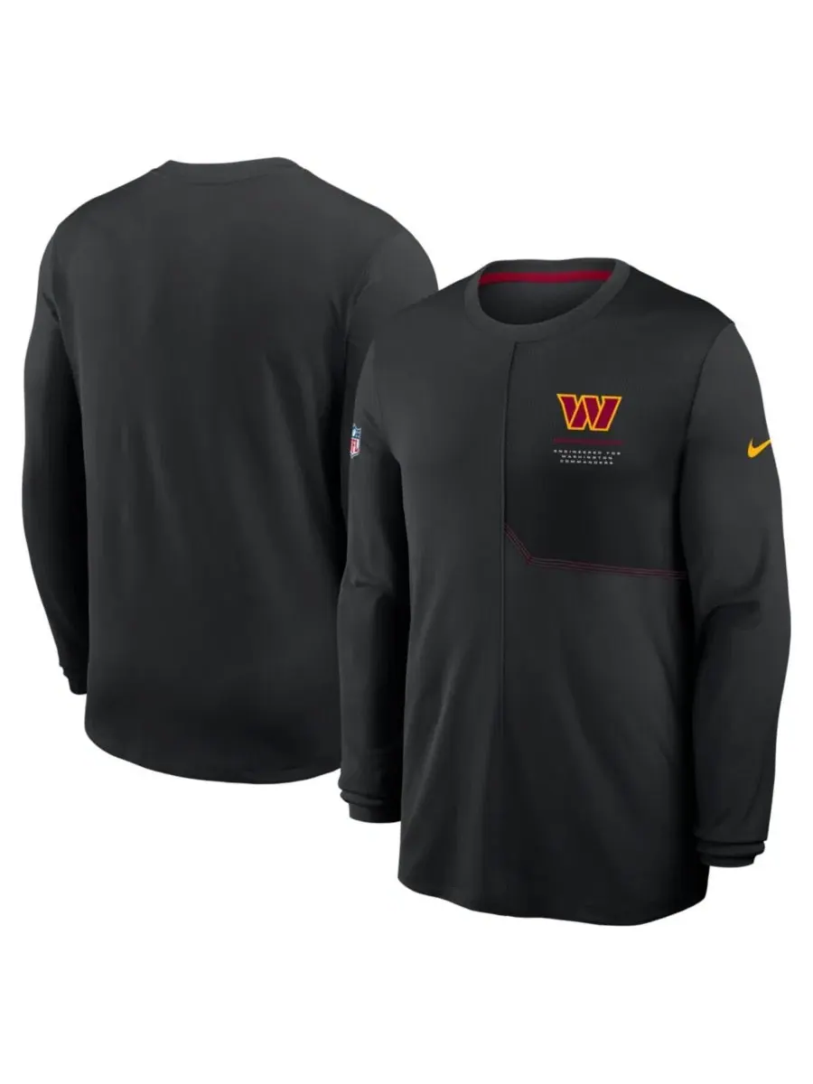 Лонгслив Nike Black Washington Commanders Sideline Coaches UV Dri-FIT — изображение 1 из 3, черный