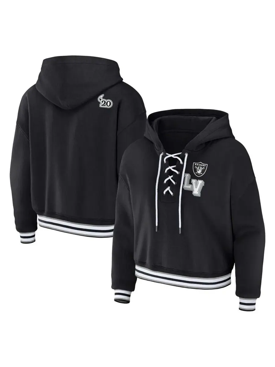 Худи на шнуровке с принтом Las Vegas Raiders WEAR by Erin Andrews — изображение 1 из 3, черный