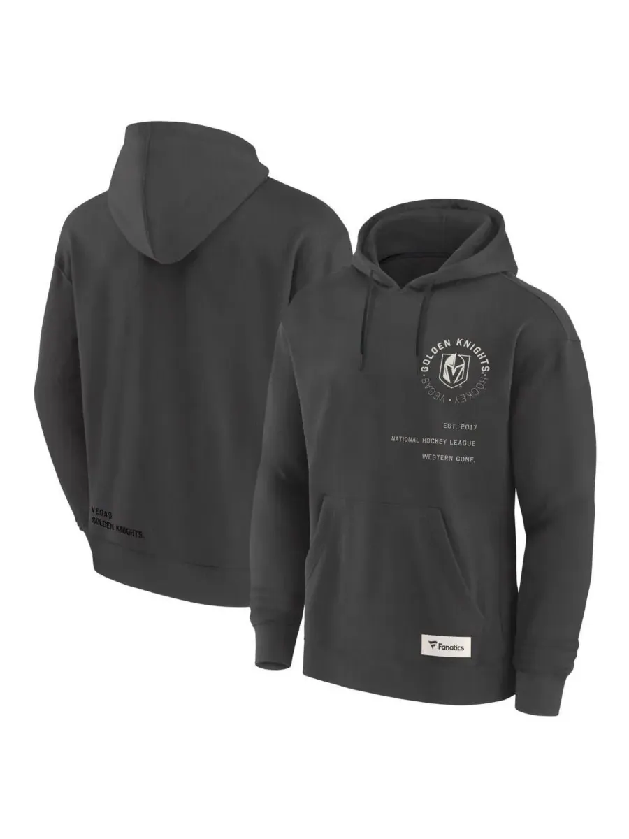 Fanatics Мужская толстовка с капюшоном цвета угольно-серого цвета с надписью Vegas Golden Knights — изображение 1 из 3