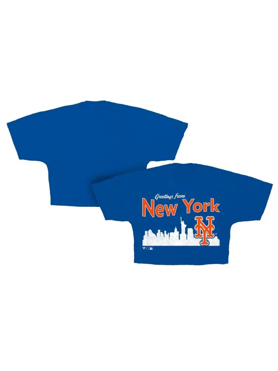 Женская укороченная футболка Royal New York Mets Skyline Fanatics — изображение 1 из 3, королевский