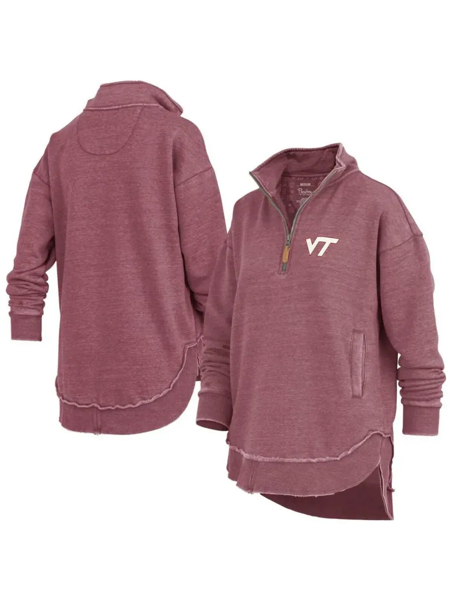 Pressbox Женская бордовая толстовка-пончо Virginia Tech Hokies Northfork Sojourn с — изображение 1 из 3, коричневый