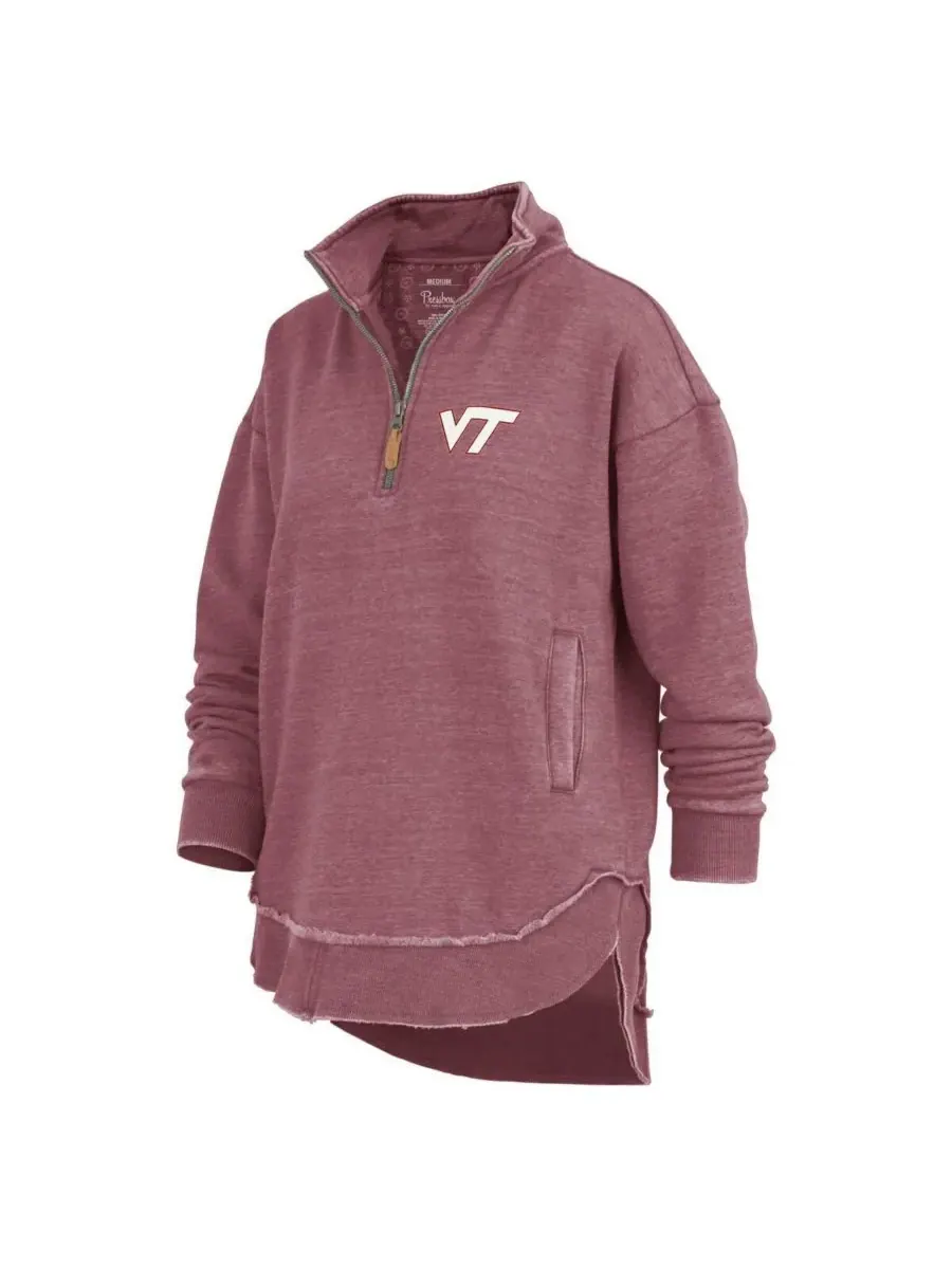 Pressbox Женская бордовая толстовка-пончо Virginia Tech Hokies Northfork Sojourn с — изображение 2 из 3, коричневый