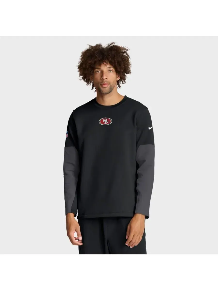 Nike Мужская черная футболка с длинным рукавом San Francisco 49ers Sideline Scripted to Win — изображение 1 из 5, черный