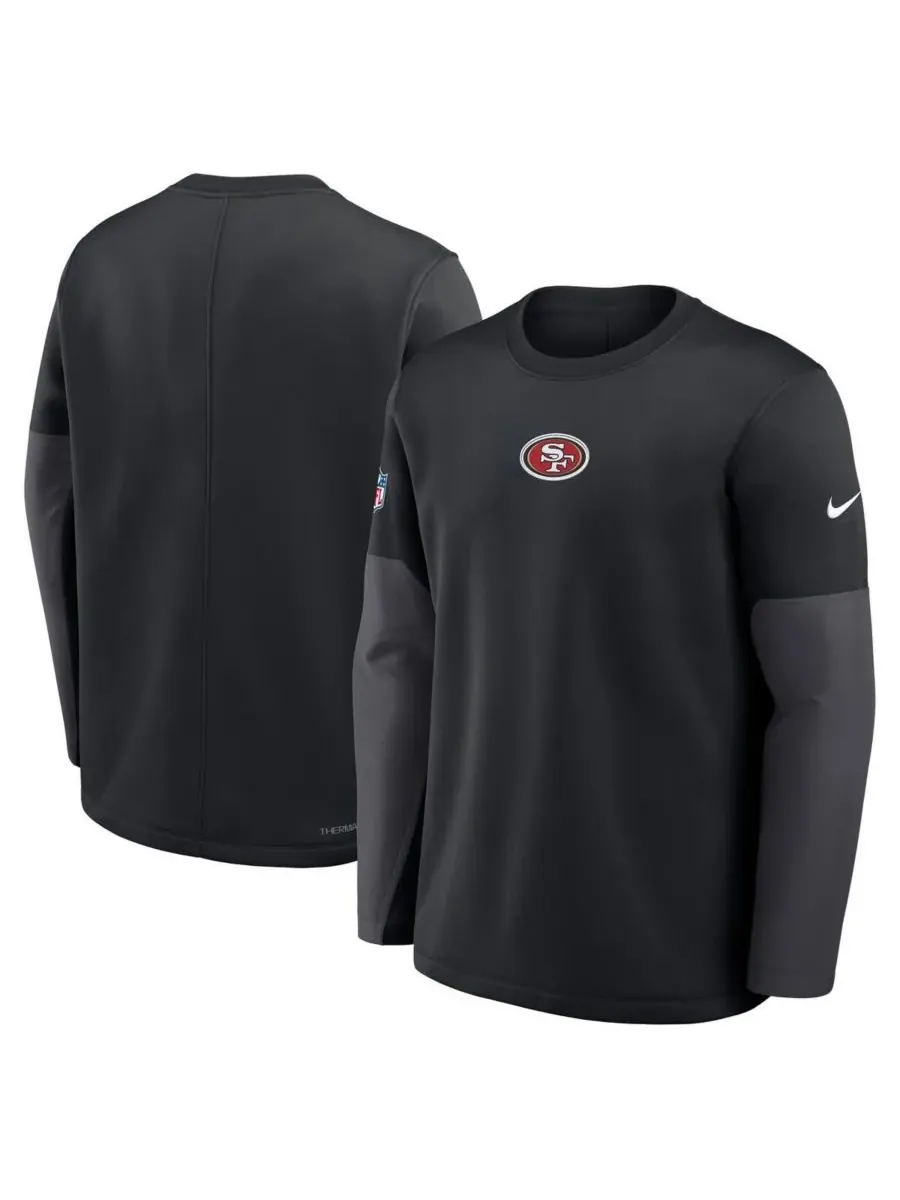 Nike Мужская черная футболка с длинным рукавом San Francisco 49ers Sideline Scripted to Win — изображение 4 из 5, черный