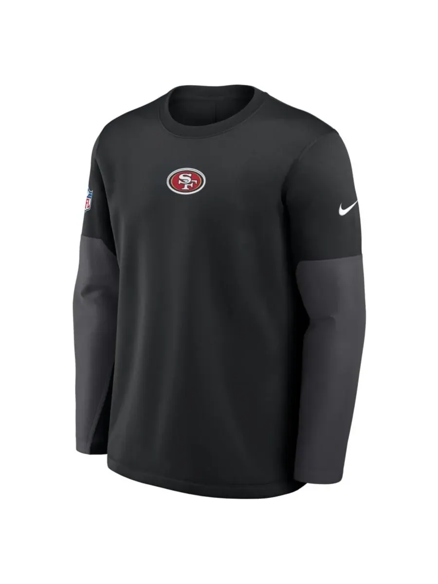 Nike Мужская черная футболка с длинным рукавом San Francisco 49ers Sideline Scripted to Win — изображение 5 из 5, черный