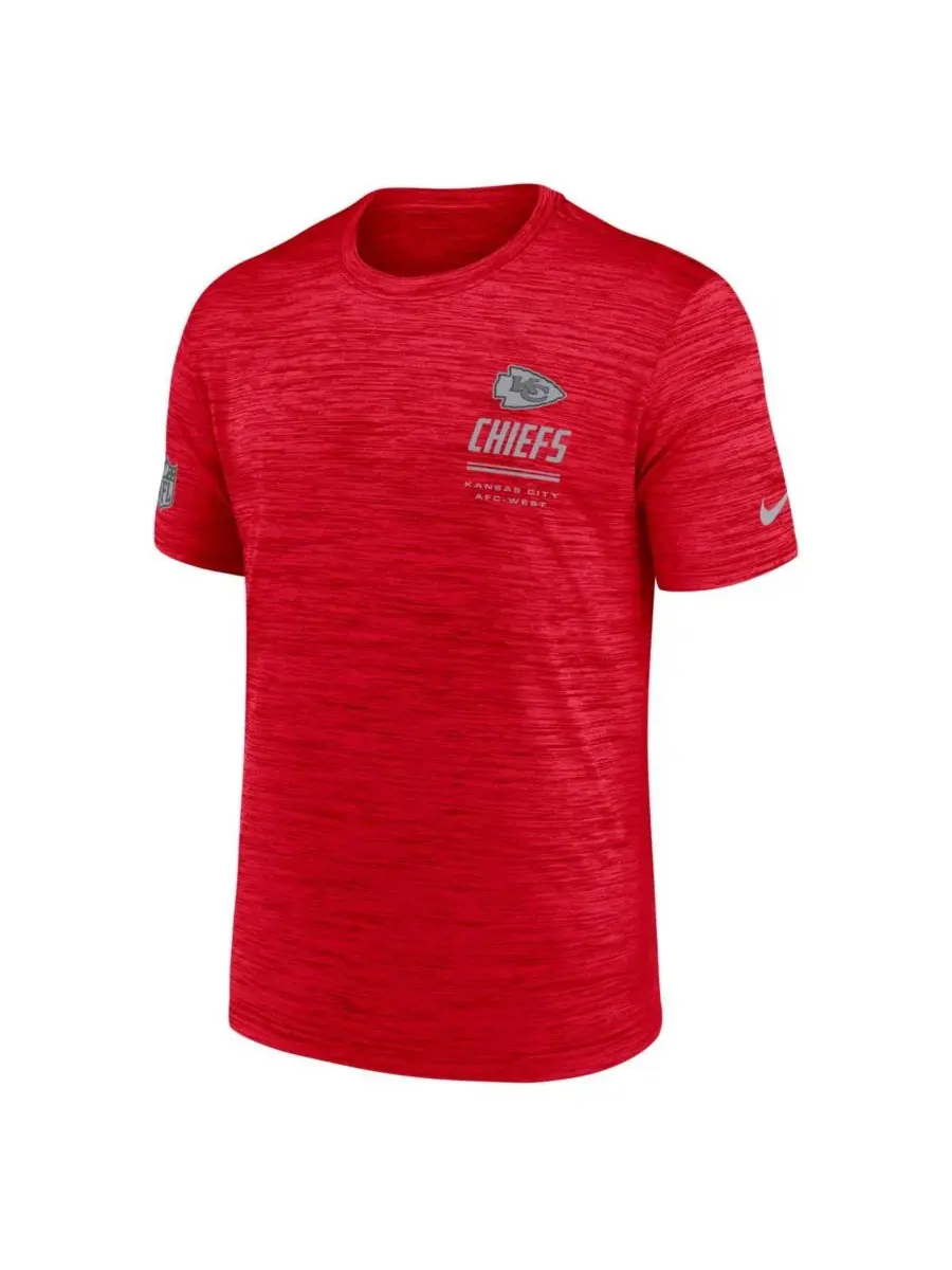 Футболка с коротким рукавом и принтом Sideline Velocity Dri-FIT Nike — изображение 1 из 5, красный
