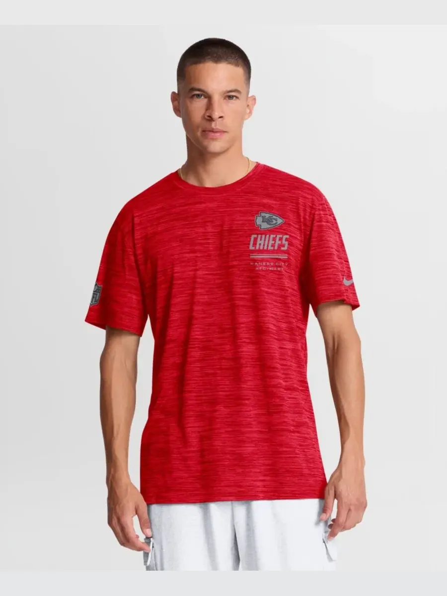 Футболка с коротким рукавом и принтом Sideline Velocity Dri-FIT Nike — изображение 3 из 5, красный