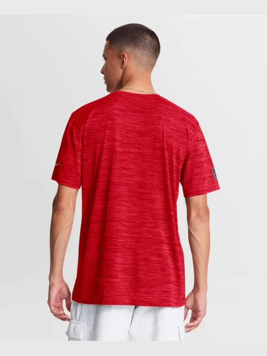 Футболка с коротким рукавом и принтом Sideline Velocity Dri-FIT Nike — изображение 4 из 5, красный
