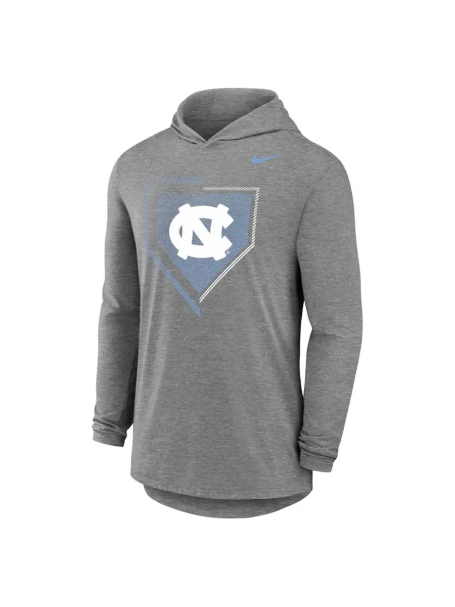 Футболка с капюшоном и длинным рукавом North Carolina Tar Heels 2026 College World Series Dugout — изображение 1 из 1, серый