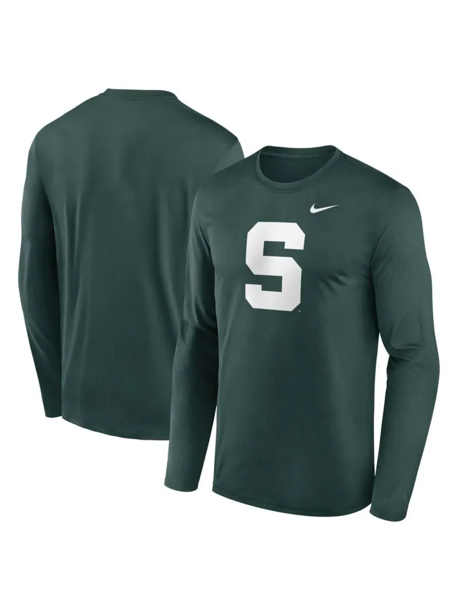 Nike Мужская зеленая футболка с длинными рукавами Michigan State Spartans Prime Time Alternate Logo — изображение 1 из 3