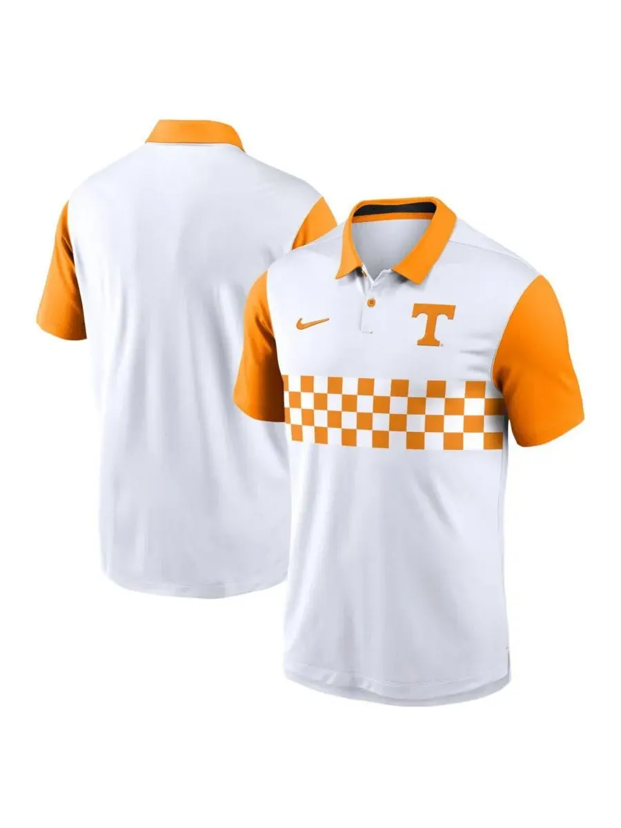 Nike Мужская белая поло Tennessee Volunteers Primetime Campus Vapor Performance — изображение 1 из 3, белый оранжевый