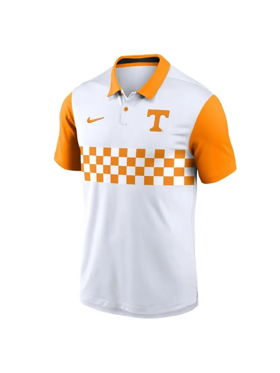 Nike Мужская белая поло Tennessee Volunteers Primetime Campus Vapor Performance — изображение 3 из 3, белый оранжевый