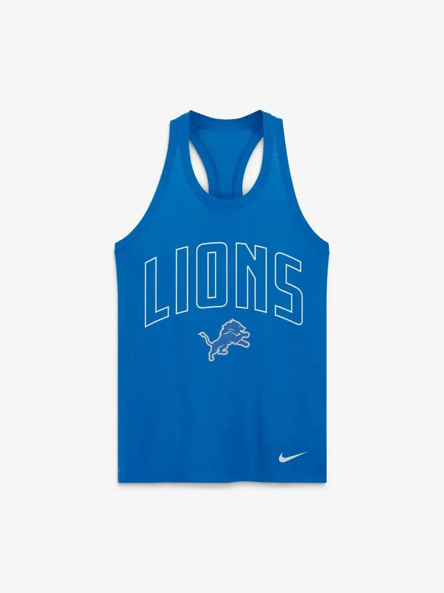 Женский топ без рукавов с принтом Detroit Lions Primetime Tri-Blend Dri-FIT Nike — изображение 2 из 5, синий