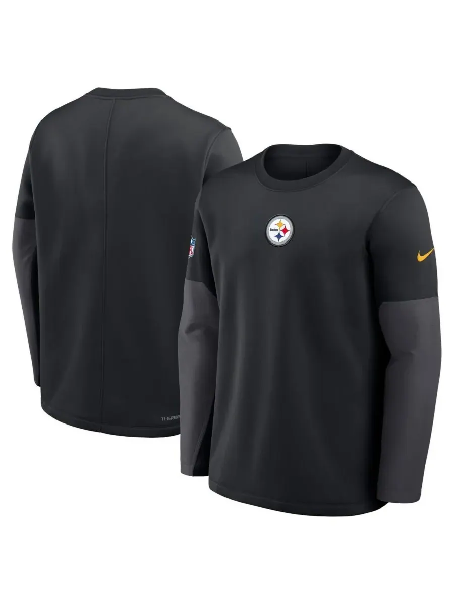 Nike Мужская черная футболка с длинным рукавом Pittsburgh Steelers Sideline Scripted to Win — изображение 1 из 2, черный